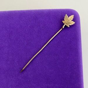 💛 Vintage Gold Filled Maple Leaf Stick Pin | Canadian Nature Inspired
